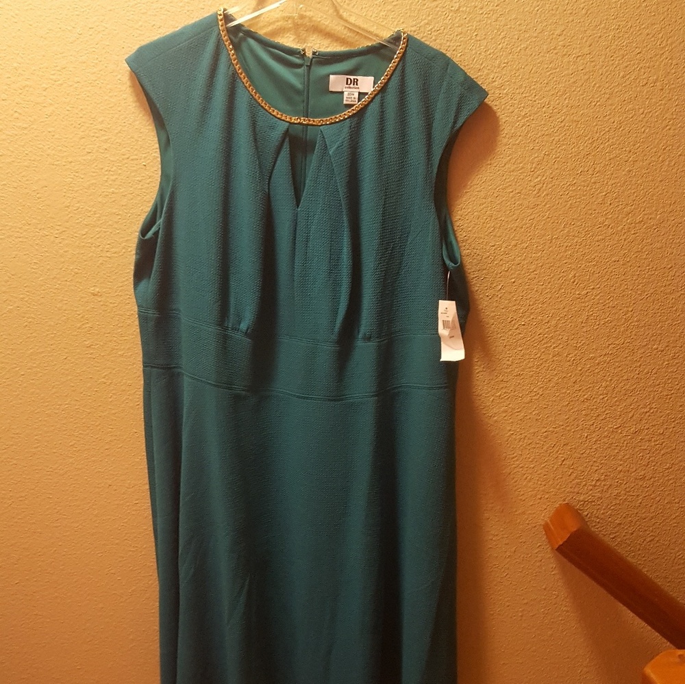 Gold chain neckline dress